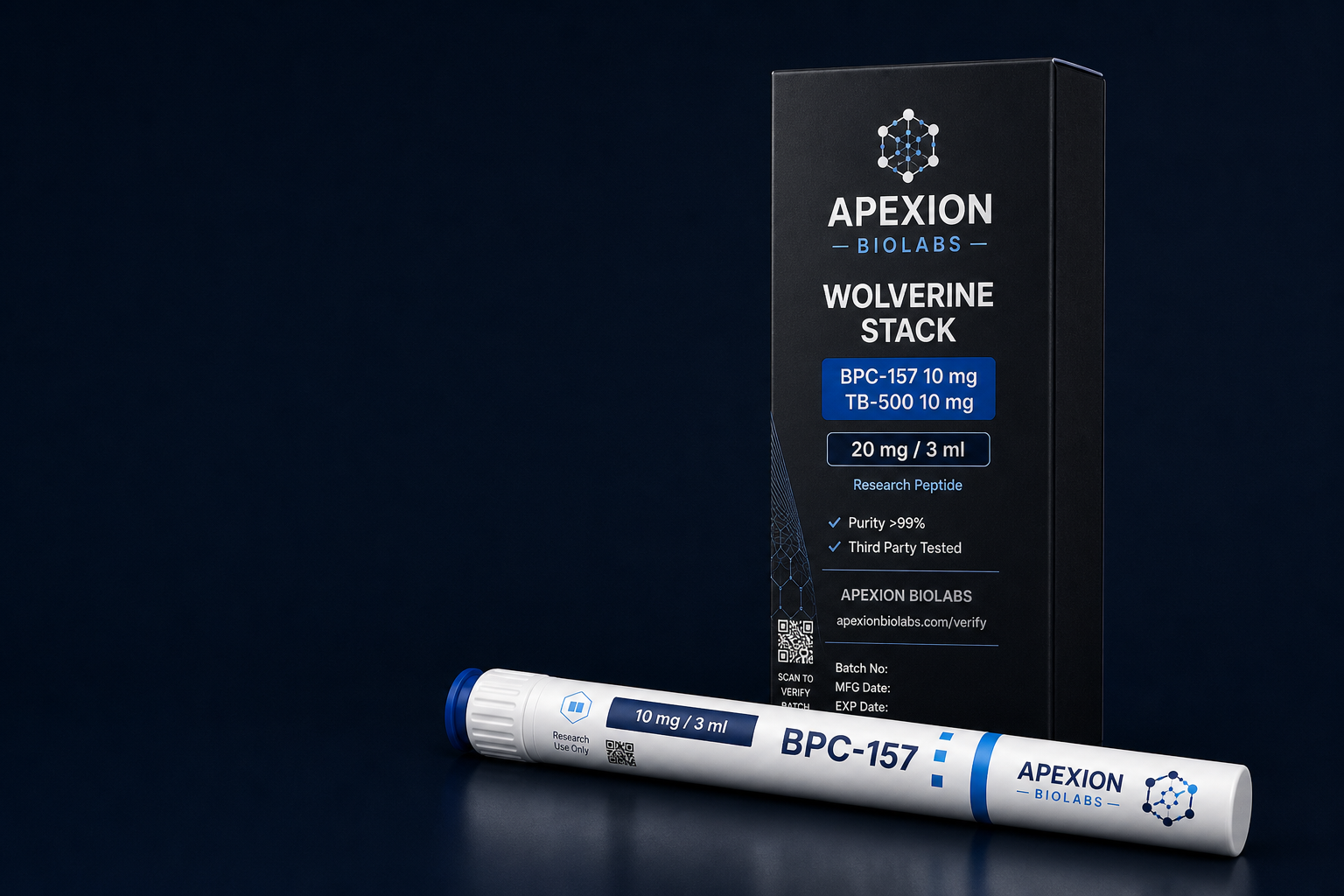 Apexion Biolabs peptide pen and packaging